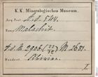 Etiketten zu Malachit (NHMW-MIN-Ad544)
